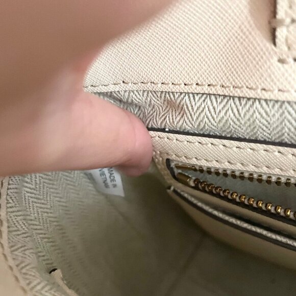 NWT Tory Burch Emerson Color Block Bucket Bag Ivory Blue Green - Picture 9 of 10